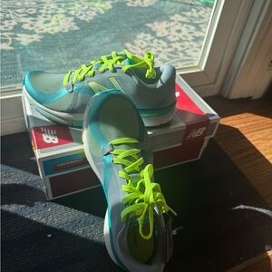 NWT-New Balance Athletic Shoes size 7 Women’s- Blue and Neon Yellow